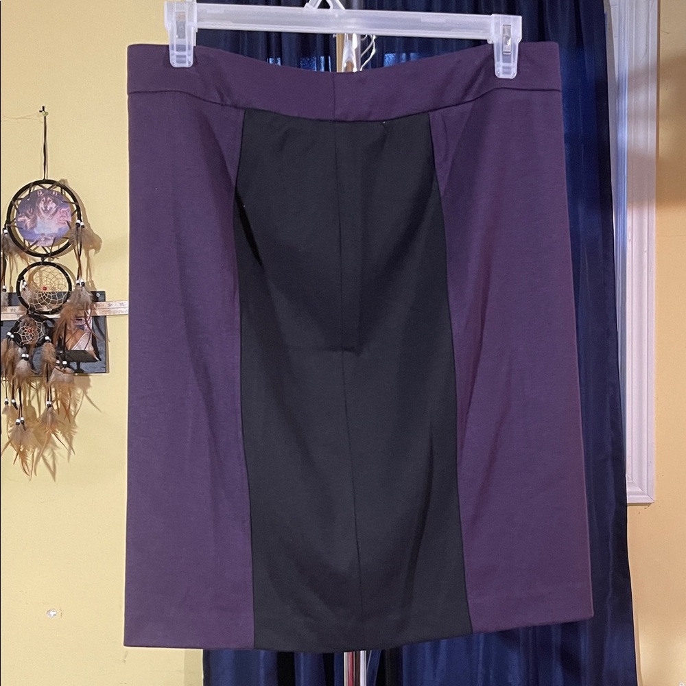 New Directions Women’s Pencil Skirt Size 14 Purple Black Color Block NWT Work